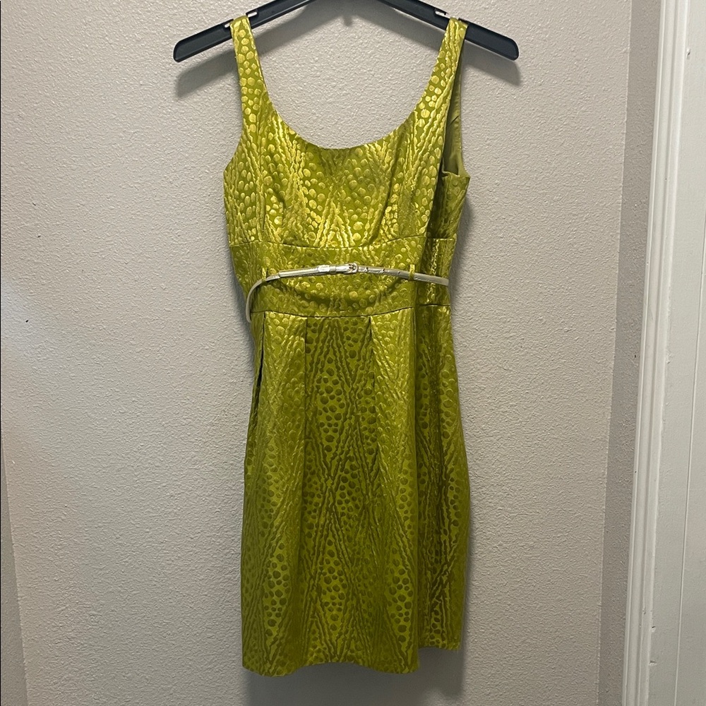 ANTONIO MELANI Vibrant Metallic Green Mini Dress